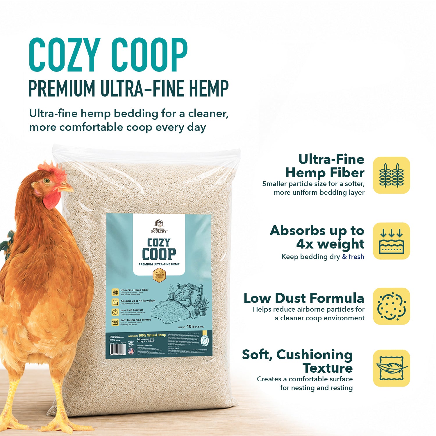 Cozy Coop™ Premium Siftable Hemp Bedding