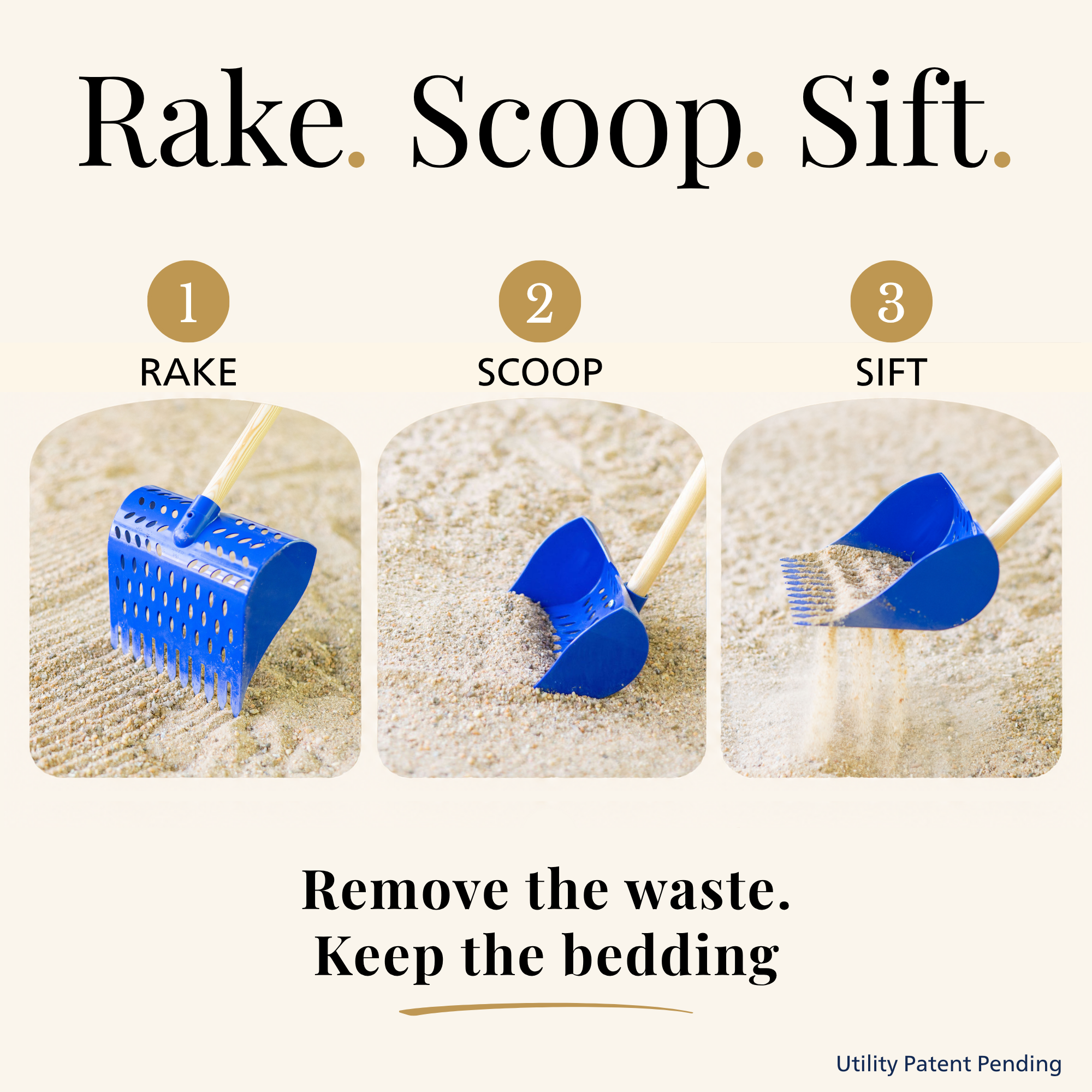 The Coop Scoop® | 2-in-1 Chicken Poop Scoop & Rake | Sand Sifting Shovel For Shelf & Floor Cleaning