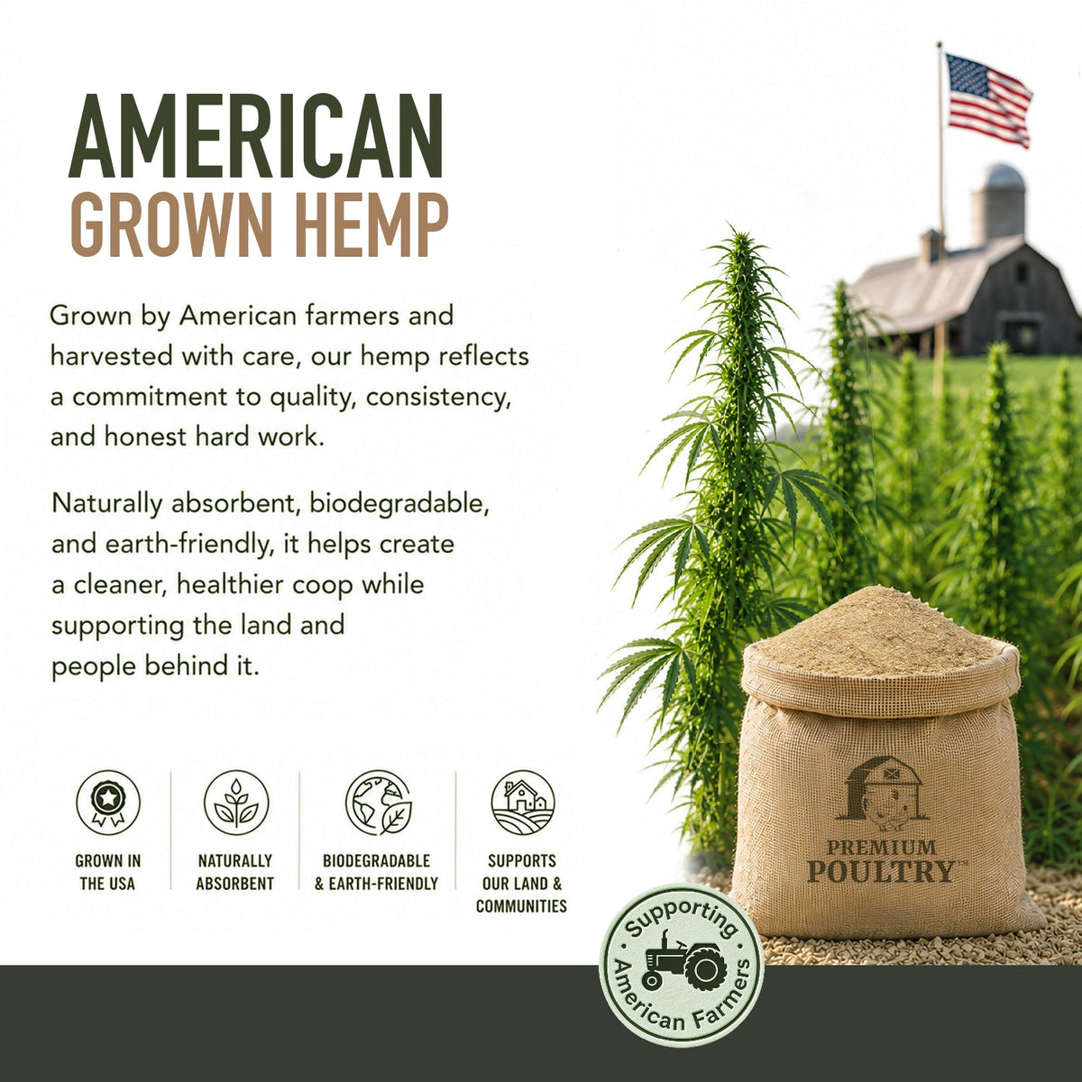 Premium Poultry™ Hemp Bedding