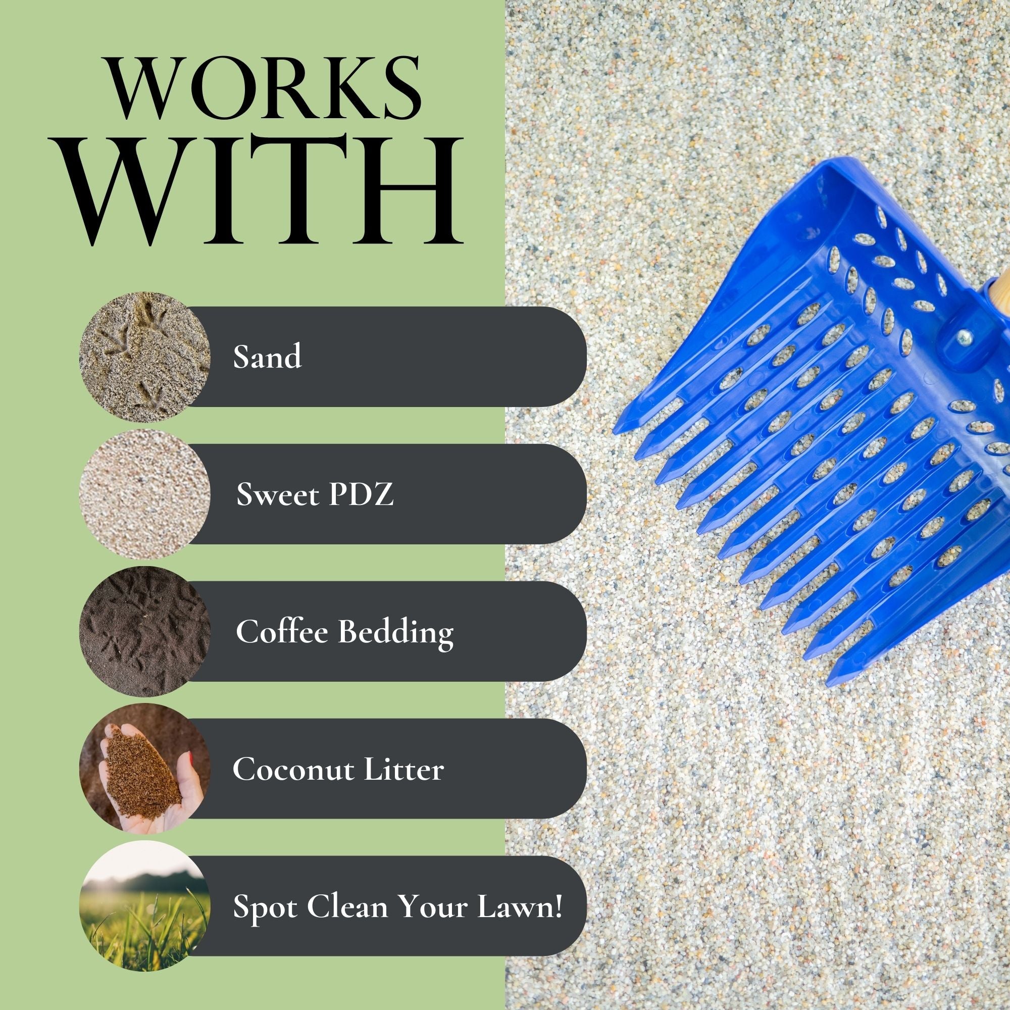 The Coop Scoop® | 2-in-1 Chicken Poop Scoop & Rake | Sand Sifting Shovel For Waste Removal