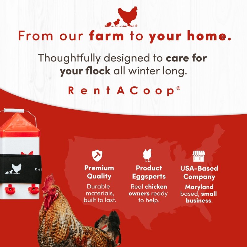 RentACoop Heated Chicken Waterer Belt for Winter, Thermo Bucket Heater Strap LG with Insulated Wrap for 2-5 Gal, 40W Energy Efficient, Safe to -10°F, Auto Thermostat