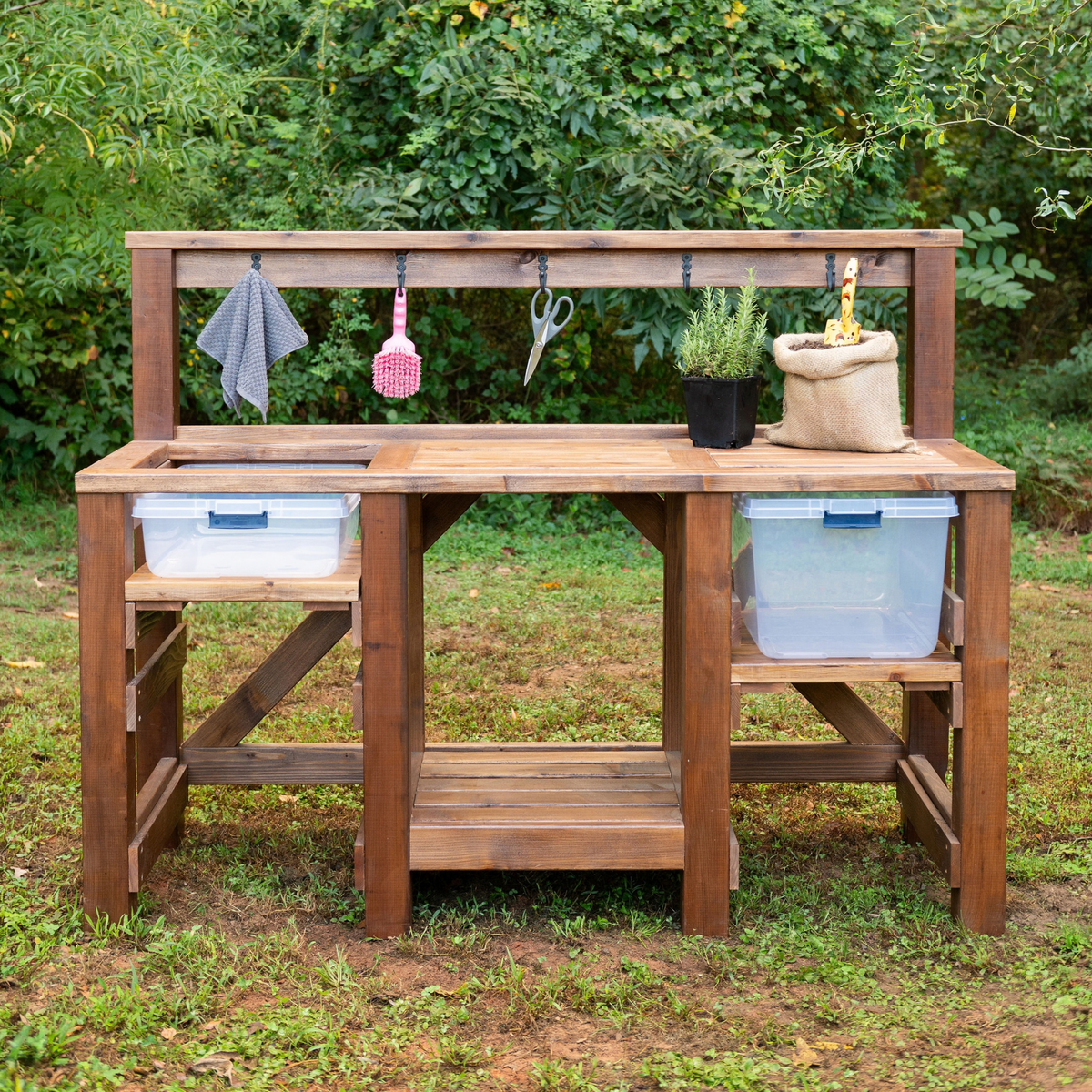 DIY Potting Bench & Wash Station Building Plans