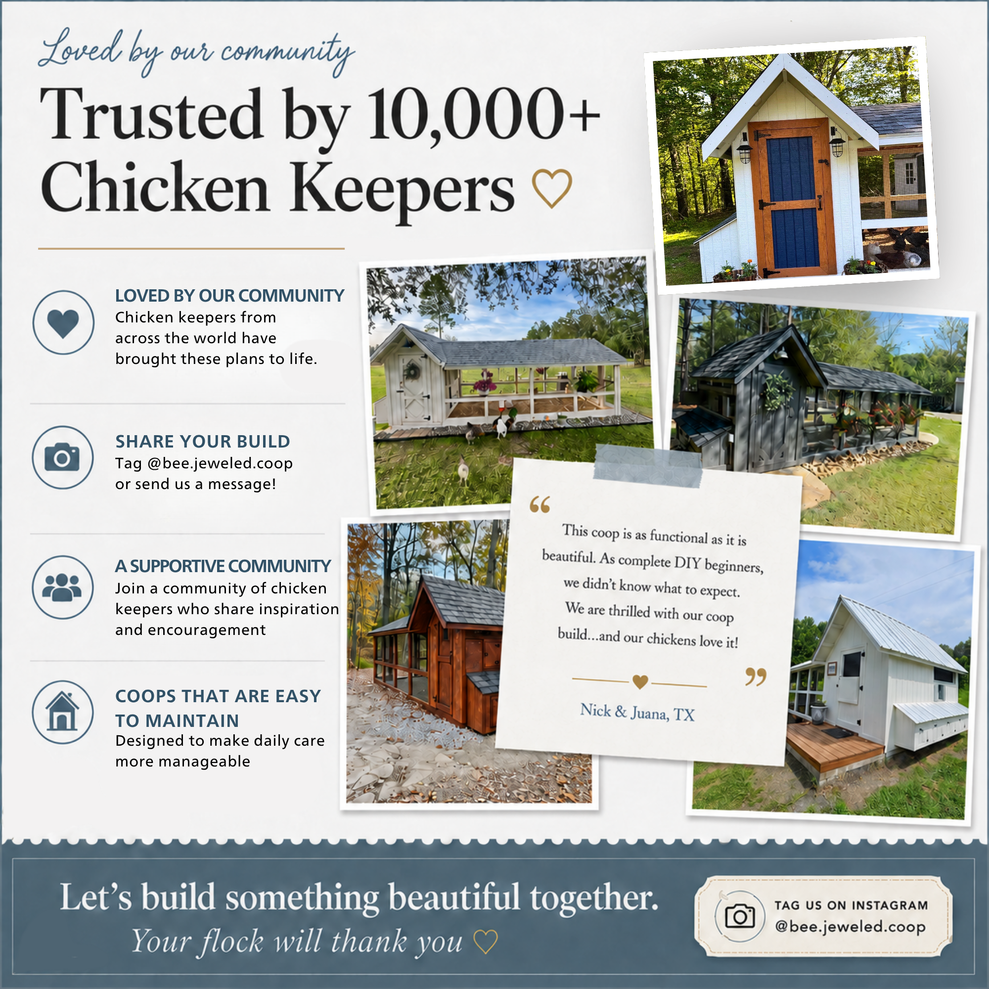 Bee Jeweled Coop (Run Right) | Chicken Coop Building Plans | 6-12 Chickens