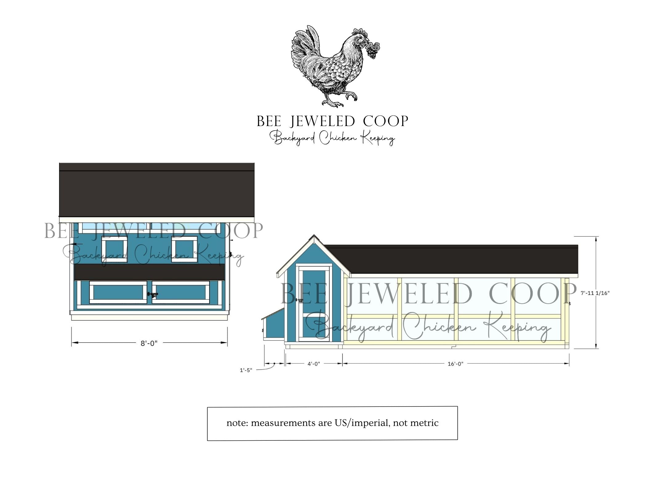 Bee Jeweled Coop (Run Right) | Chicken Coop Building Plans | 6-12 Chickens