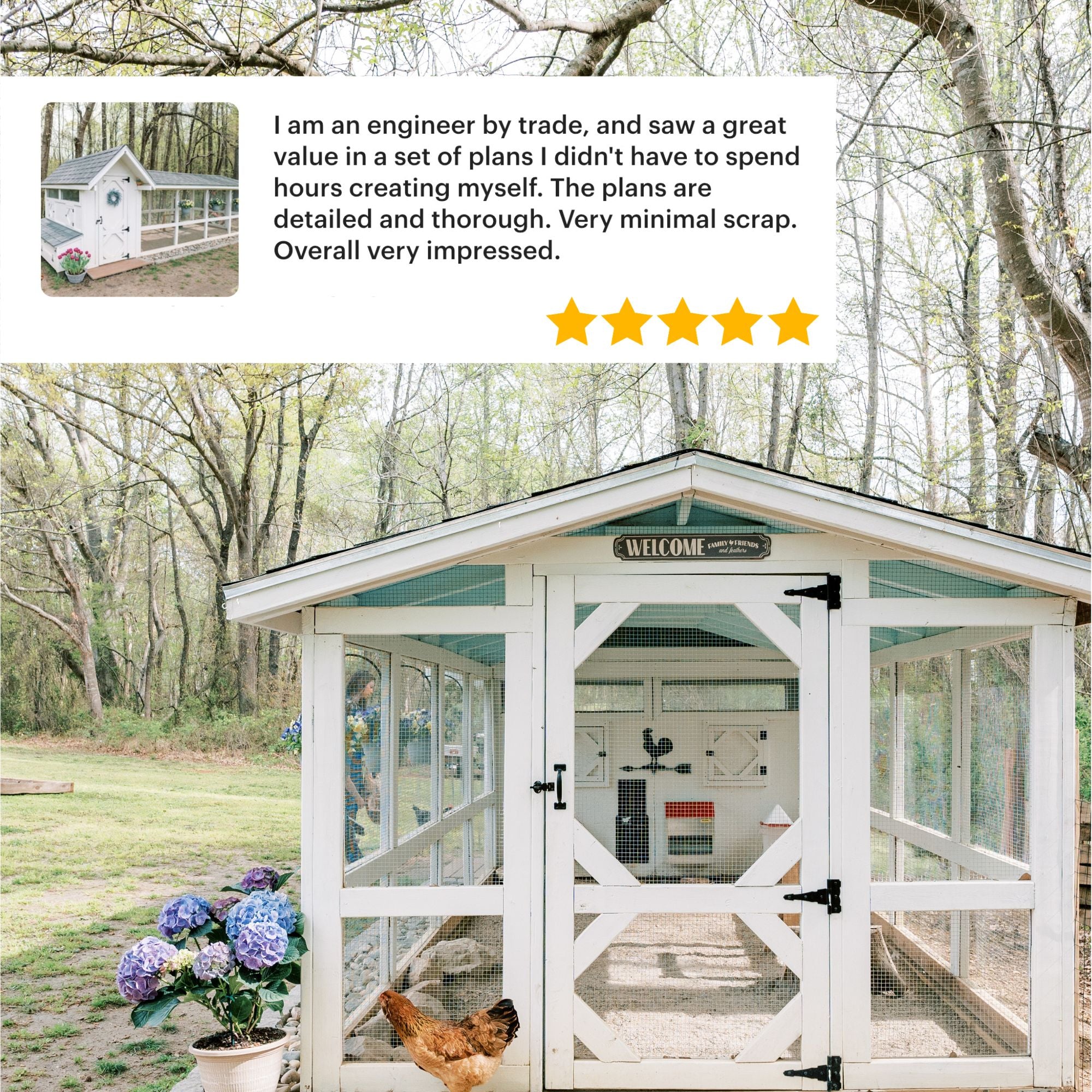 Bee Jeweled Coop (Run Right) | Chicken Coop Building Plans | 6-12 Chickens