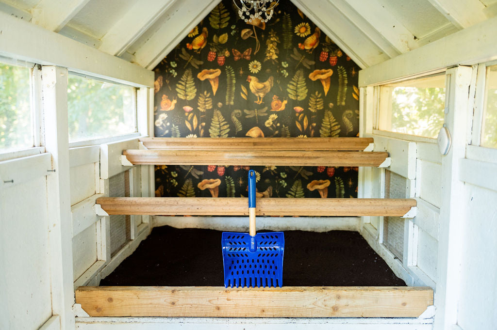 Chicken Coop Litter Shelf and Storage Area