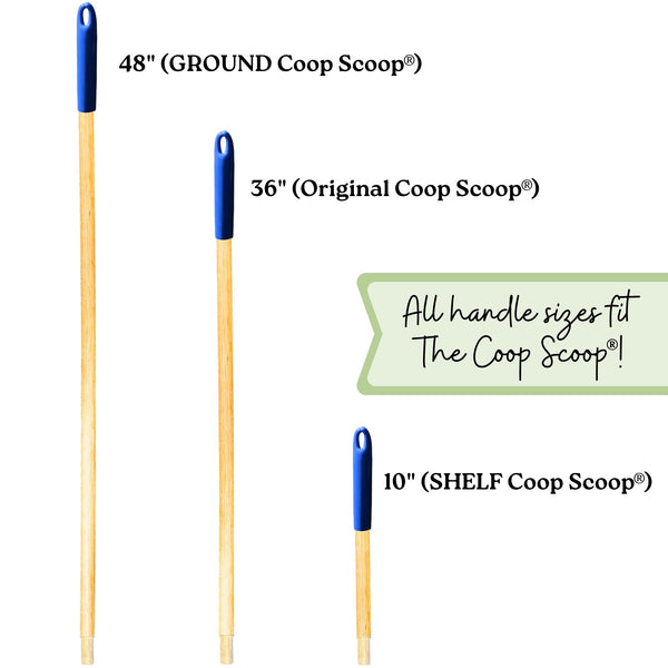 The Coop Scoop® Spare Handle | Solid Wood Handle + Comfort Grip | Universal Fit For All Coop Scoops