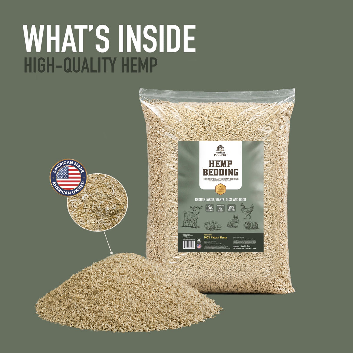 Premium Poultry™ Hemp Bedding