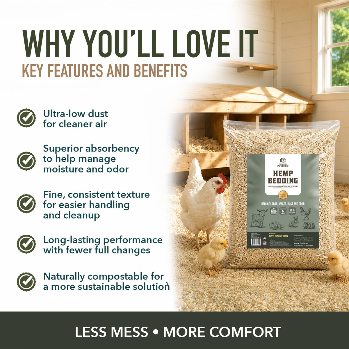 Premium Poultry™ Hemp Bedding