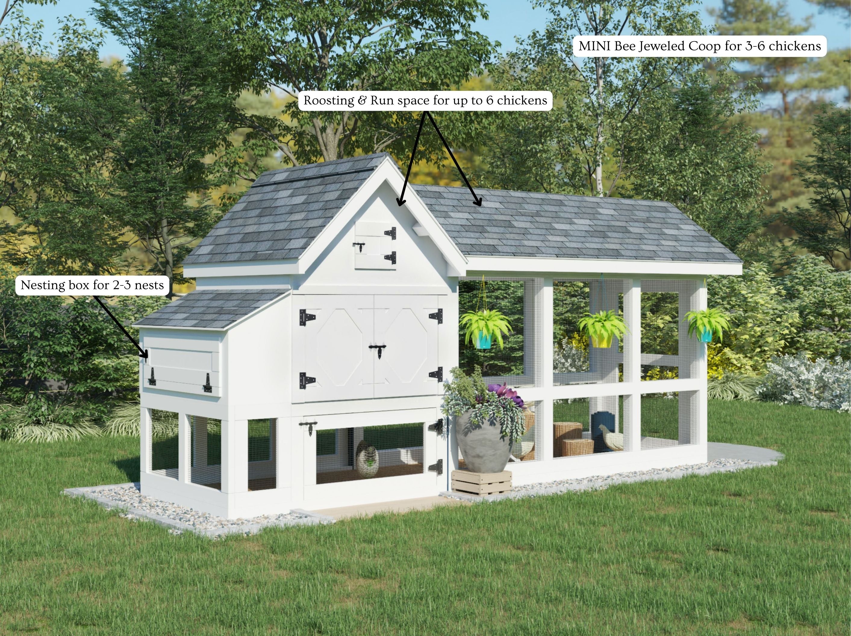 MINI Bee Jeweled Coop | Chicken Coop Building Plans | 3-6 Chickens