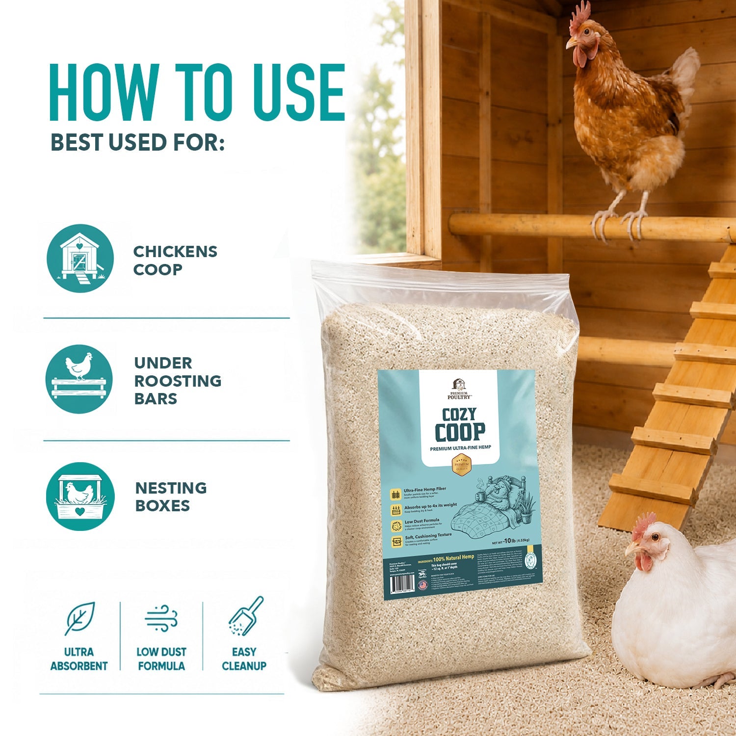 Cozy Coop™ Premium Siftable Hemp Bedding