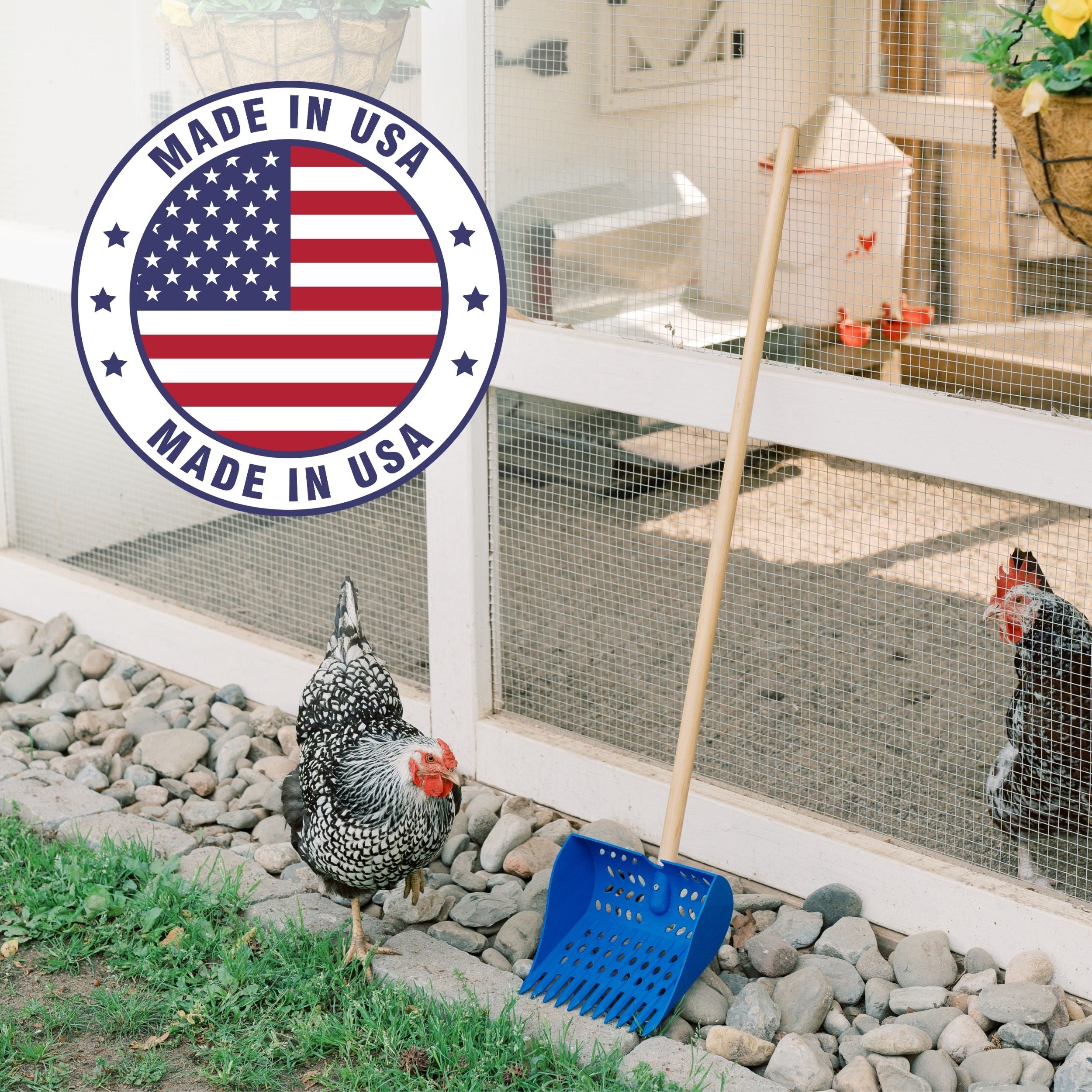 The Coop Scoop® | 2-in-1 Chicken Poop Scoop & Rake | Sand Sifting Shovel For Waste Removal