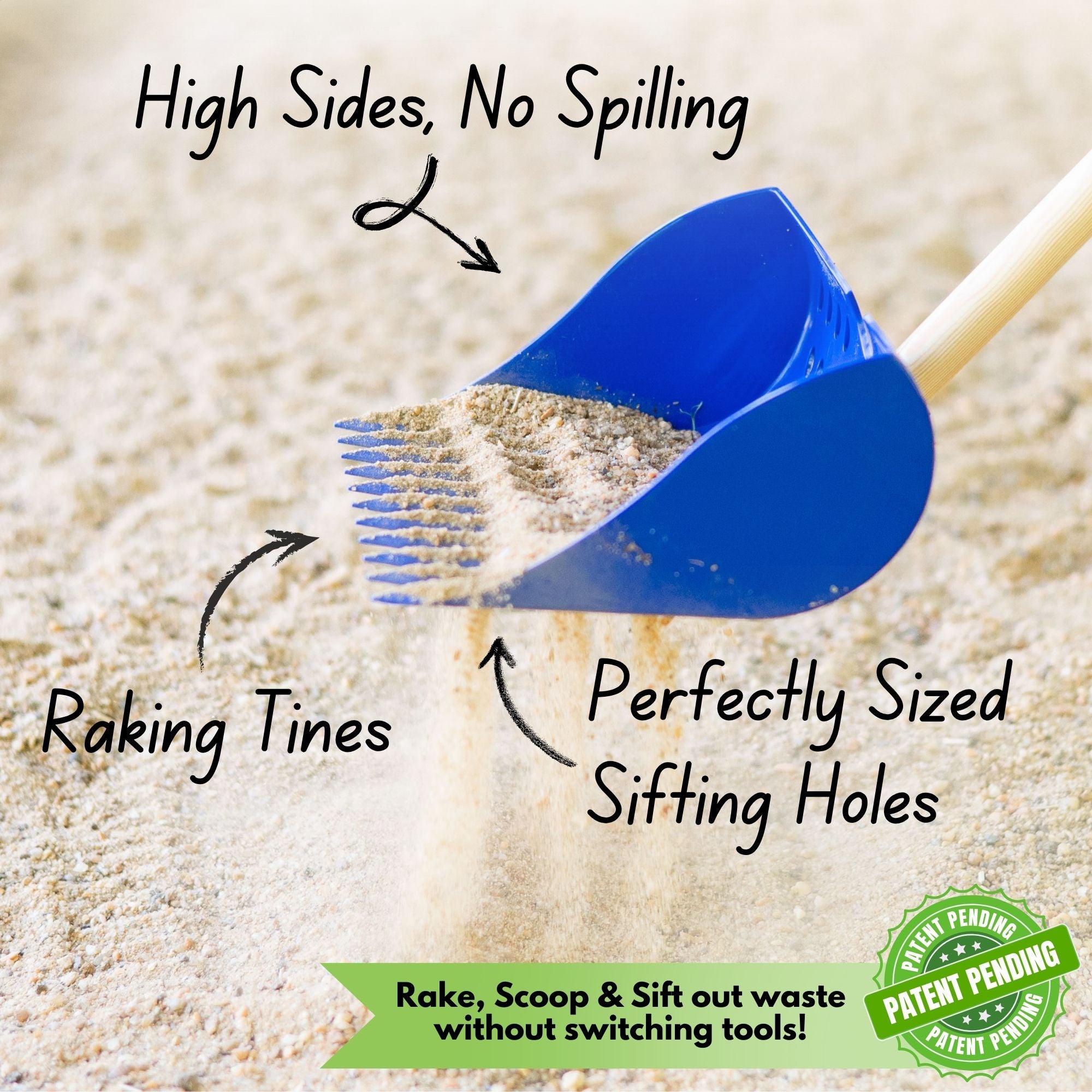 The Coop Scoop® Shelf | 2-in-1 Chicken Poop Scoop & Rake | 10" Handle Large Hand Shovel For Chicken Coop Shelves
