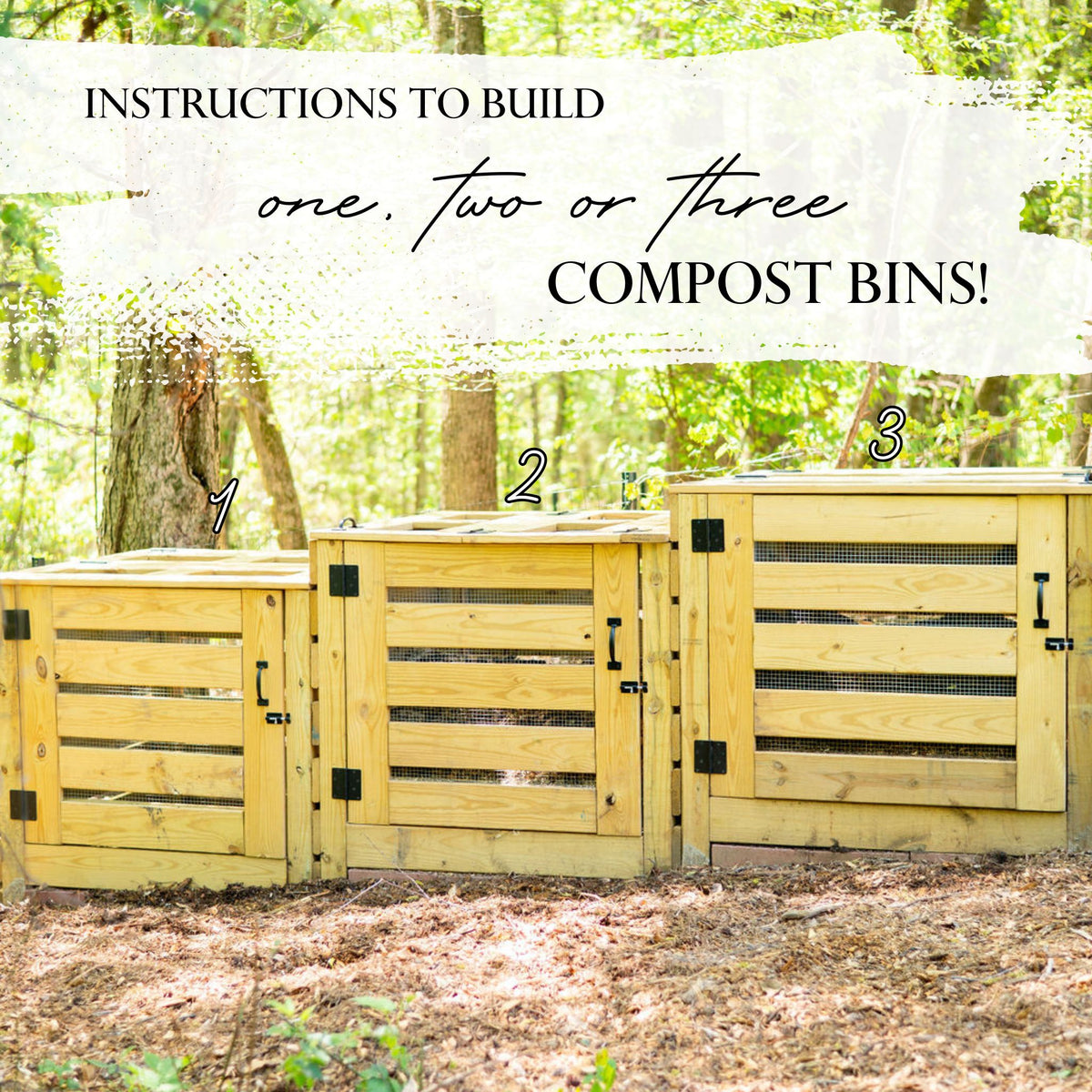Composting Shed Compost Bin Building Plans | DIY 1 to 3 Bin Compost System
