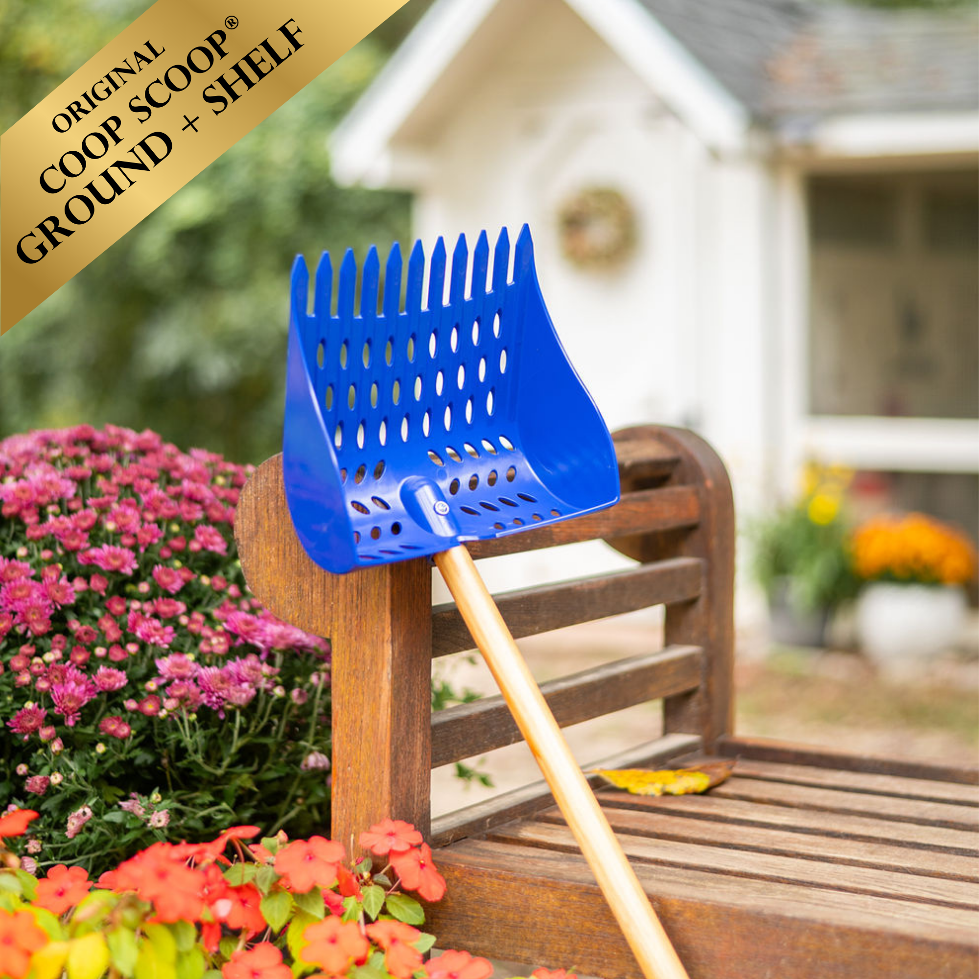The Coop Scoop® | 2-in-1 Chicken Poop Scoop & Rake | Sand Sifting Shovel For Shelf & Floor Cleaning