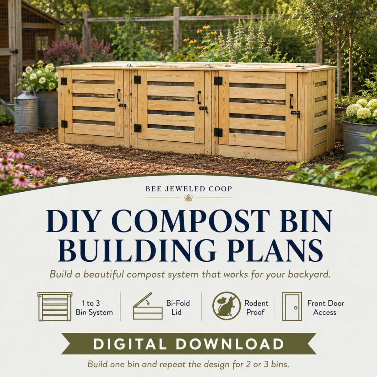Compost Bin Building Plans | DIY 1 to 3 Bin Compost System
