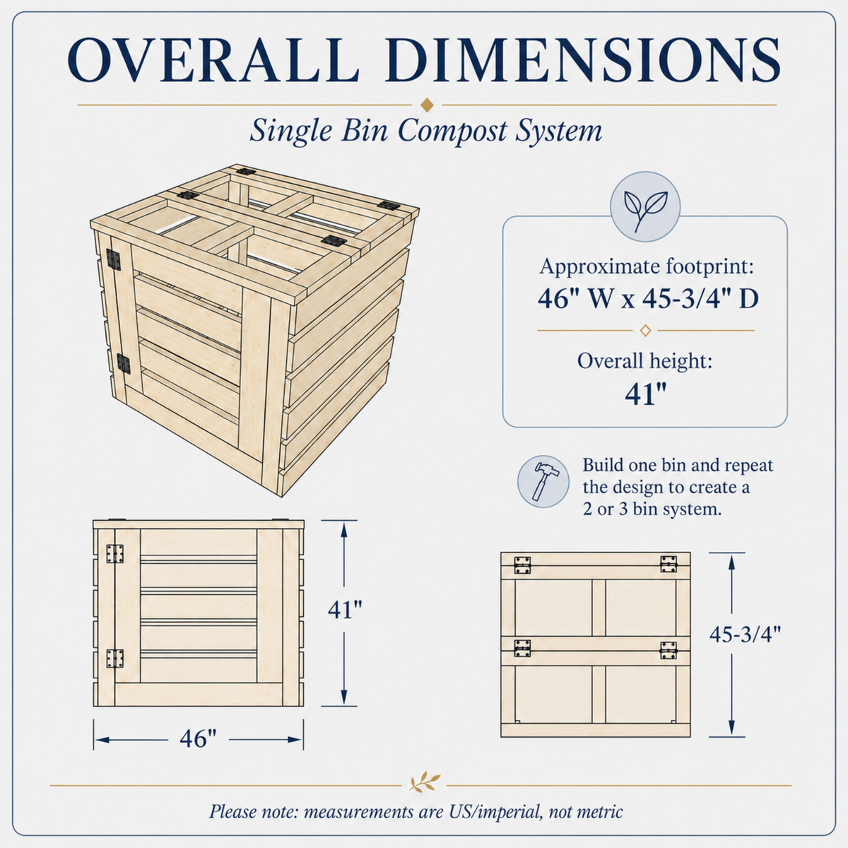 Compost Bin Building Plans | DIY 1 to 3 Bin Compost System