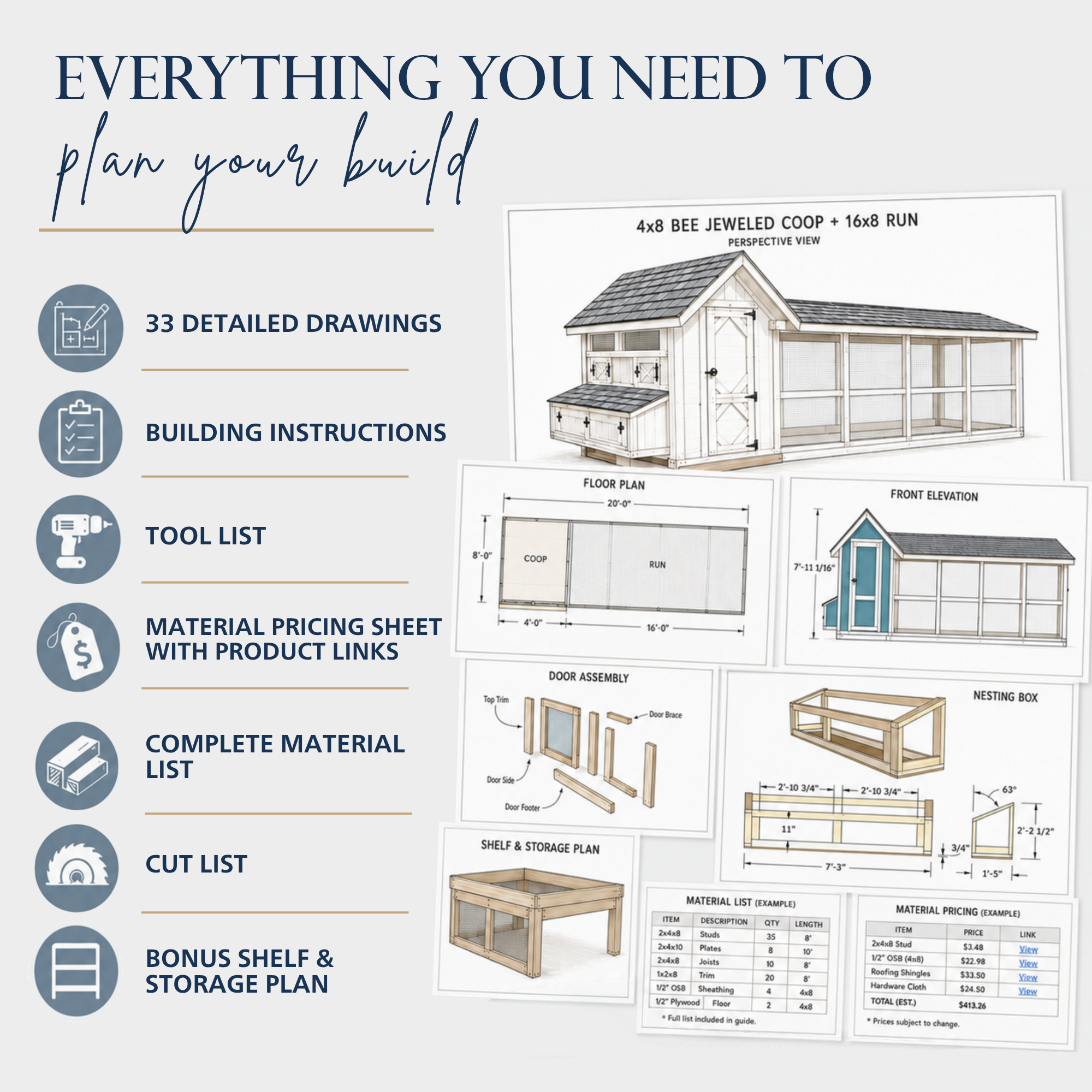 Bee Jeweled Coop (Run Right) | Chicken Coop Building Plans | 6-12 Chickens