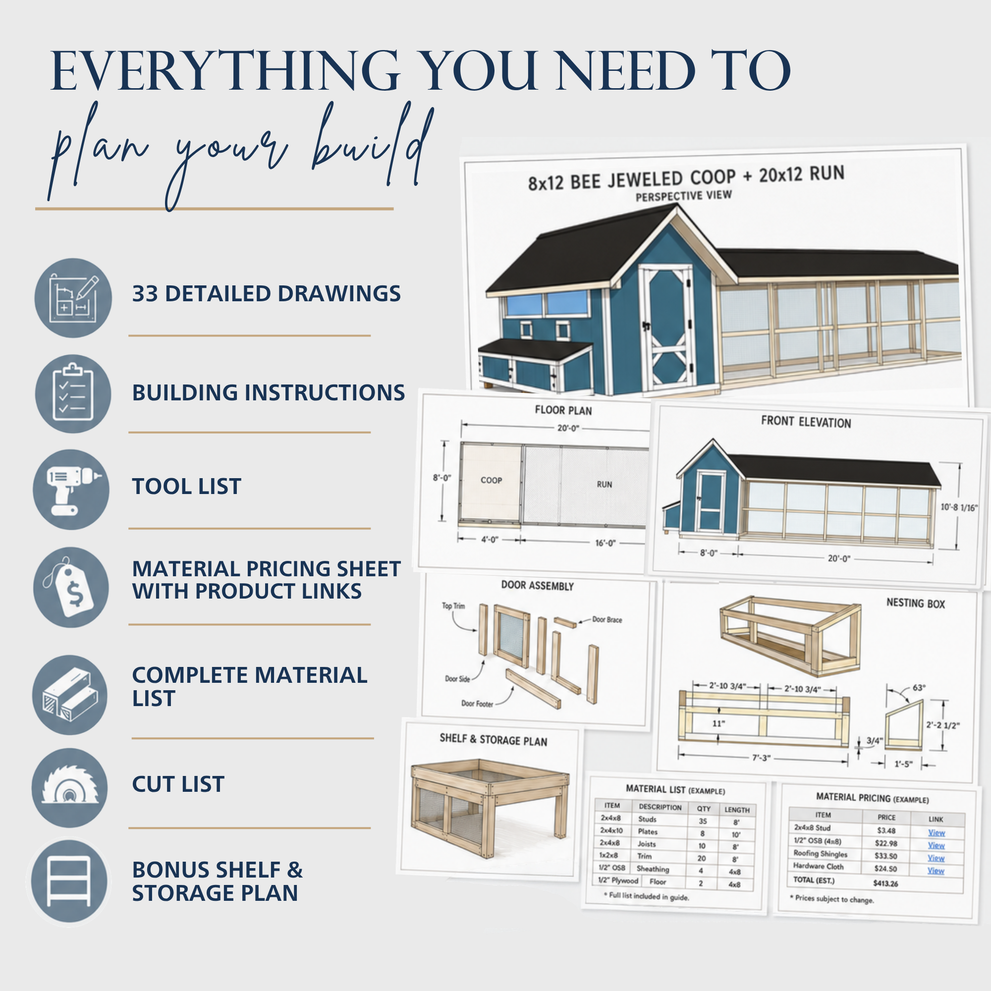 XL Bee Jeweled Coop | Chicken Coop Building Plans | 12-25 Chickens