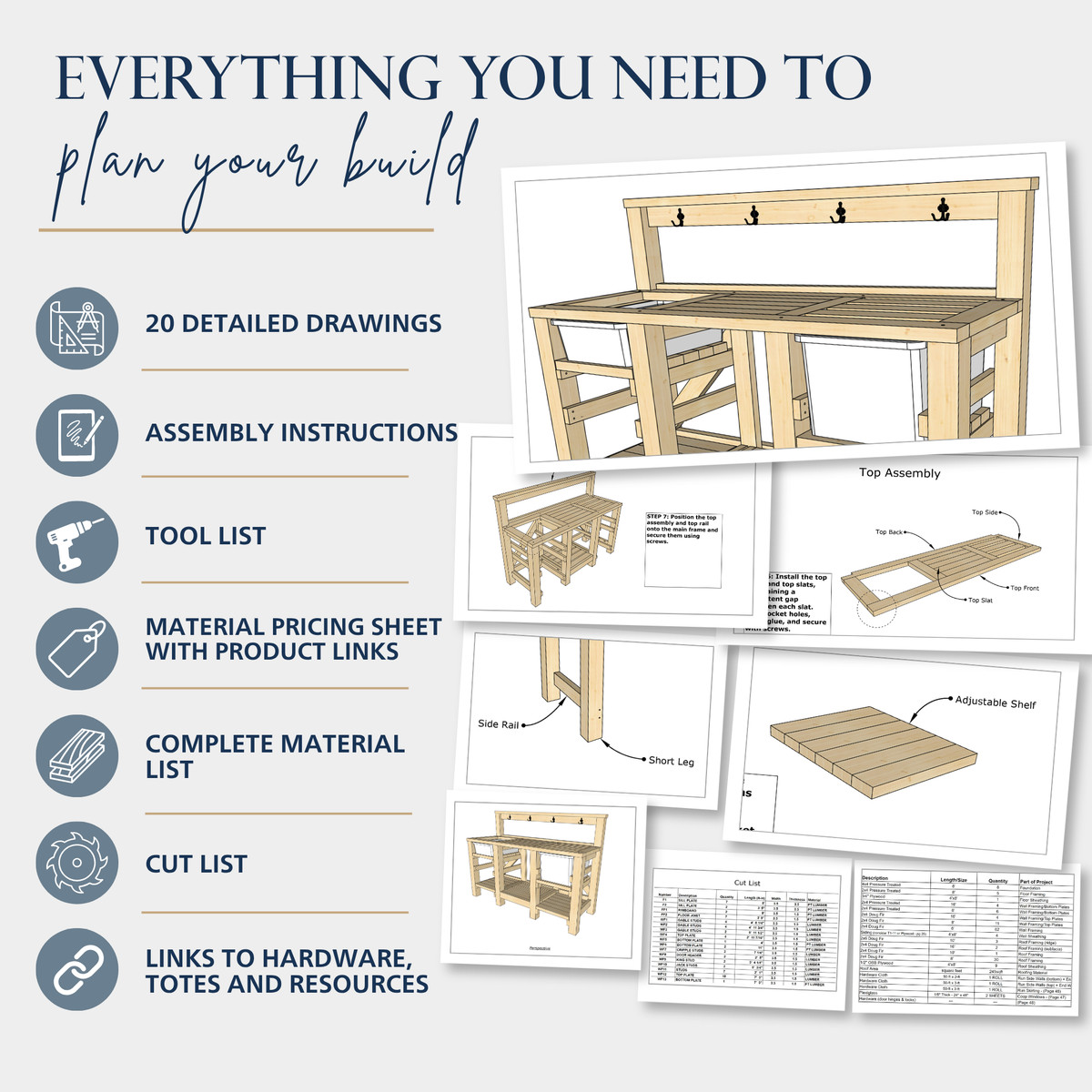 DIY Potting Bench & Wash Station Building Plans