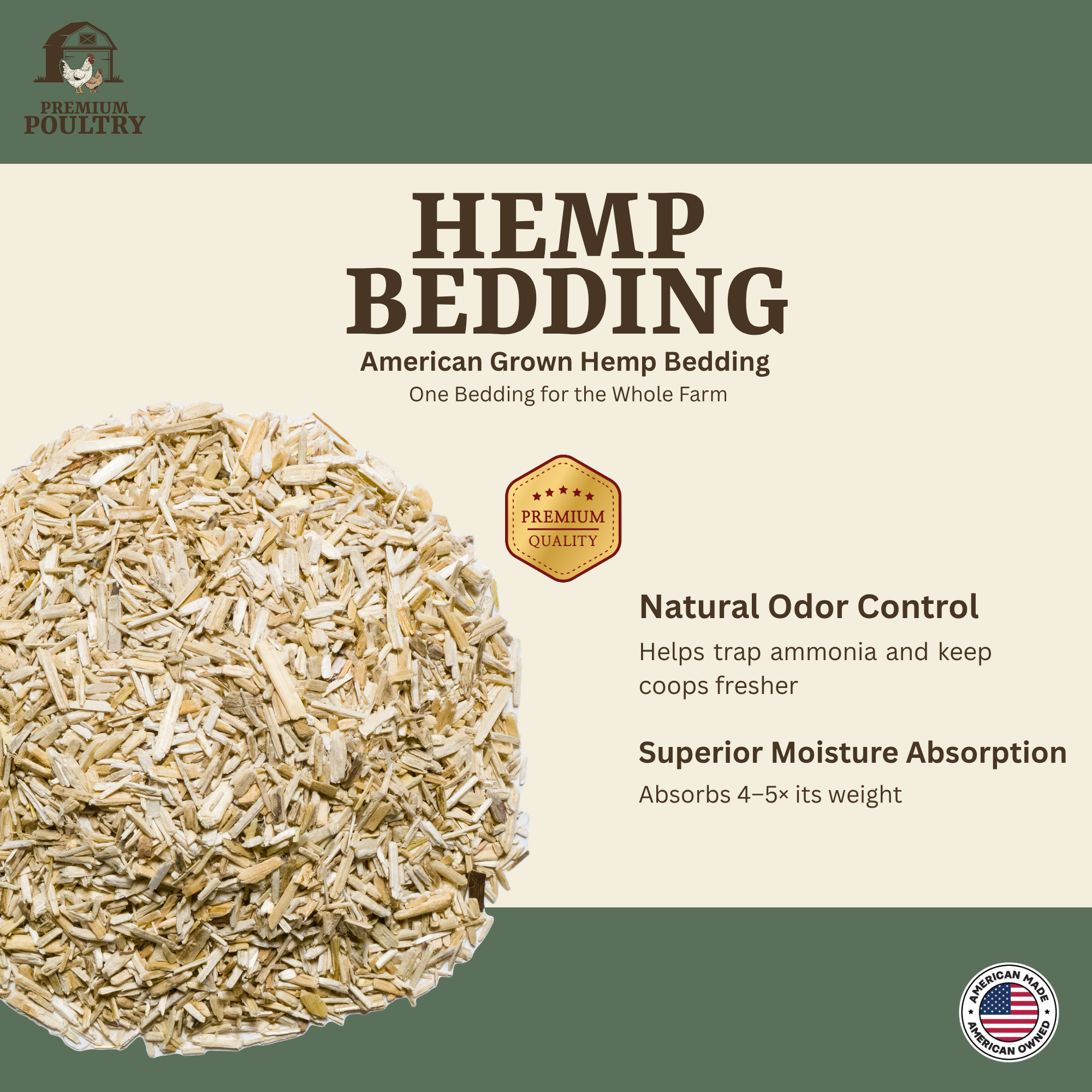 Premium Poultry™ Hemp Bedding